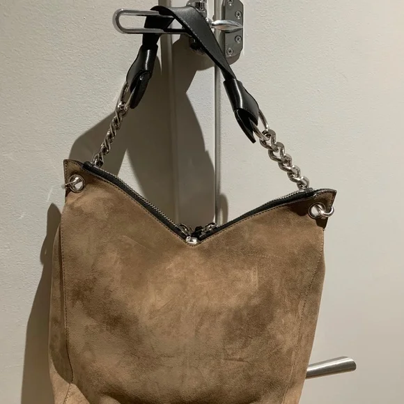 Authentic JIMMY CHOO Raven Suede Hobo Tote Shoulder Bag - Picture 3 of 8